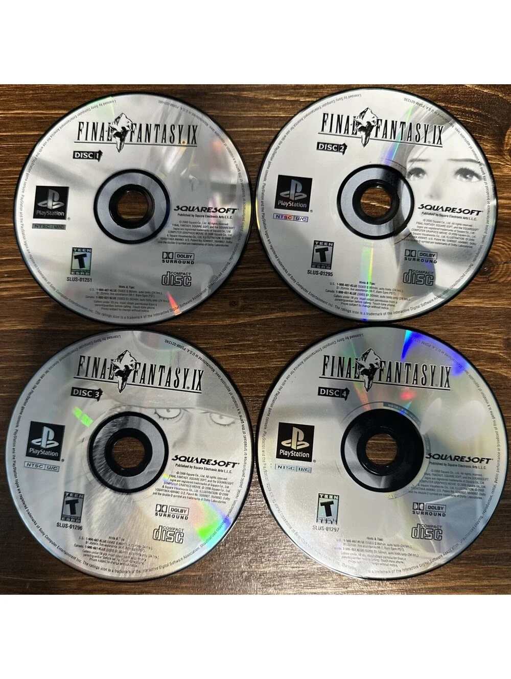Final Fantasy IX 9 PlayStation 1 PS1 DISC 1-4 Only No case or manual